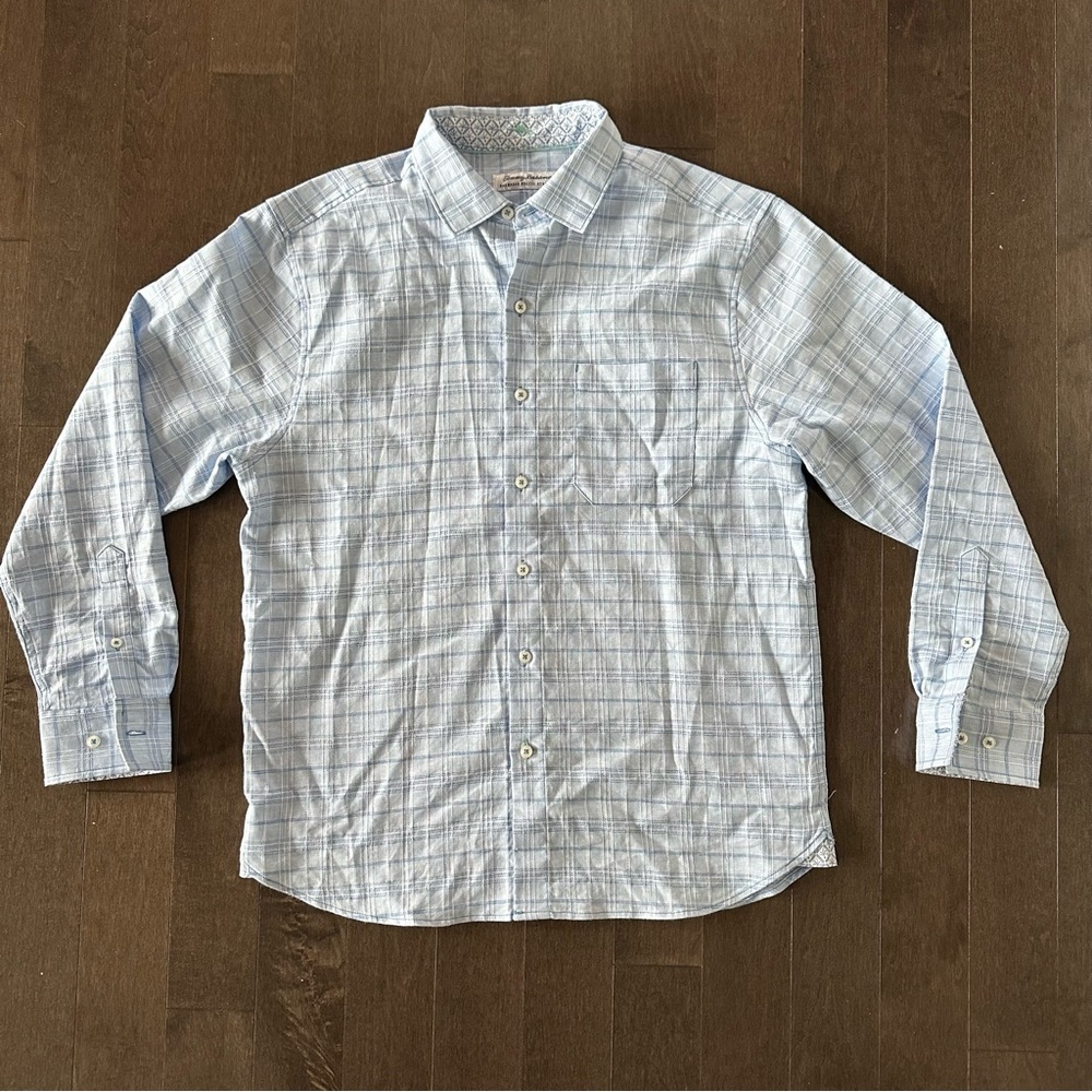 Tommy Bahamas Men's‎ Barbados Breeze Stretch Button Down Linen Blend Coastal M